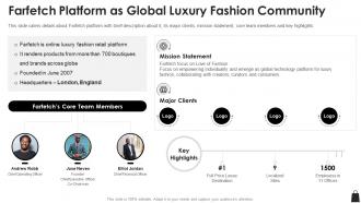 Farfetch funding elevator pitch deck farfetch platform as global luxury fashion community