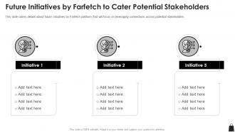 Farfetch funding elevator pitch deck future initiatives by farfetch to cater potential stakeholders