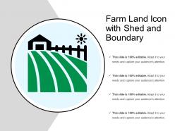 Farm land icon with shed and boundary