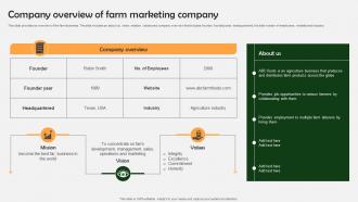 Farm Produce Marketing Approach Company Overview Of Farm Marketing Company Strategy SS V