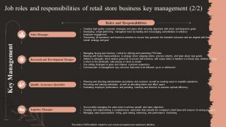 Fashion Business Plan Job Roles And Responsibilities Of Retail Store Business Key Management BP SS Multipurpose Images