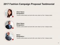 Fashion Campaign Proposal Powerpoint Presentation Slides