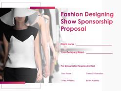 Fashion designing show sponsorship proposal powerpoint presentation slides