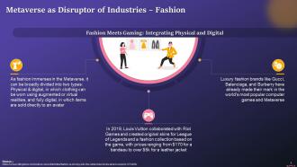 Fashion Integrating With Gaming Industry In Metaverse Training Ppt