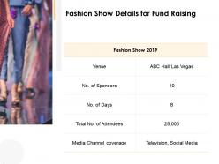 Fashion show details for fund raising ppt powerpoint presentation file styles