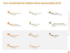 Fashion show sponsorship proposal powerpoint presentation slides