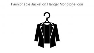 Fashionable Jacket On Hanger Monotone Icon In Powerpoint Pptx Png And Editable Eps Format
