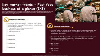 Fast Food Restaurant Key Market Trends Fast Food Business At A Glance BP SS Impressive Slides