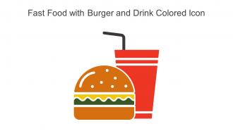 Fast Food With Burger And Drink Colored Icon In Powerpoint Pptx Png And Editable Eps Format