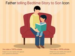 Father telling bedtime story to son icon