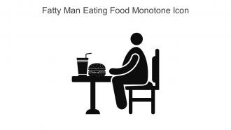 Fatty Man Eating Food Monotone Icon In Powerpoint Pptx Png And Editable Eps Format