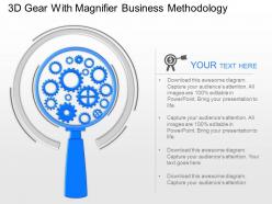 Fb 3d gear with magnifier business methodology powerpoint template
