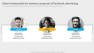 FB Advertising Agency Proposal Client Testimonials For Business Proposal Of Facebook Advertising