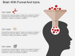 Fb brain with funnel and icons flat powerpoint design