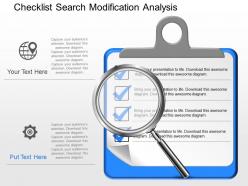 Fb checklist search modification analysis powerpoint template