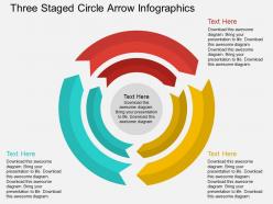 Fb three staged circle arrow infographics flat powerpoint design