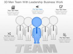 Fc 3d men team with leadership business work powerpoint template