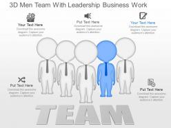 Fc 3d men team with leadership business work powerpoint template
