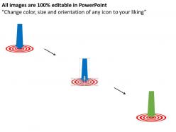 Fc blue arrow on target board for target achievement flat powerpoint design