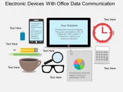 Fc electronic devices with office data communication flat powerpoint design