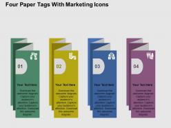 Fc four paper tags with marketing icons flat powerpoint design