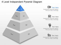 Fd 4 level independent pyramid diagram powerpoint template