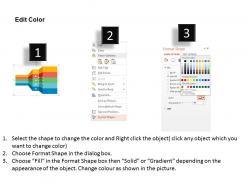 Fe five staged colored chart with icons flat powerpoint design