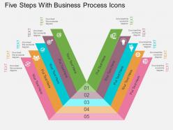 Fe five steps with business process icons flat powerpoint design