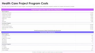 Feasibility Study Templates For Different Projects Health Care Project Program Costs
