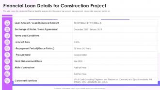 Feasibility Study Templates For Different Projects Loan Details For Construction Project