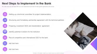 Feasibility Study Templates For Different Projects Next Steps To Implement In The Bank
