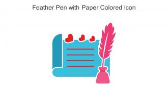 Feather Pen With Paper Colored Icon In Powerpoint Pptx Png And Editable Eps Format