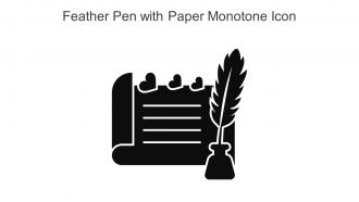 Feather Pen With Paper Monotone Icon In Powerpoint Pptx Png And Editable Eps Format