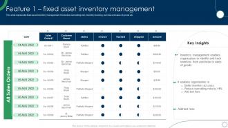 Feature 1 Fixed Asset Inventory Management Deploying Fixed Asset Management Framework