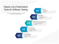 Feature list of automation tools for software testing