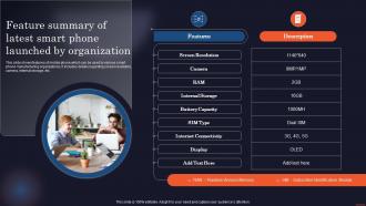Feature Summary Of Latest Smart Phone Launched By Organization