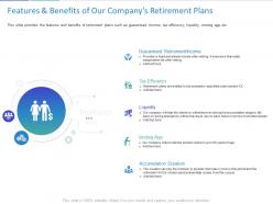 Features and benefits of our companys retirement plans ppt powerpoint ideas