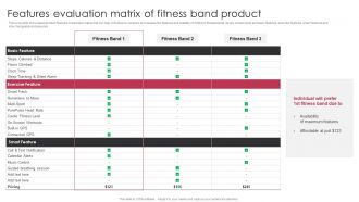 Features Evaluation Matrix Of Fitness Band Product