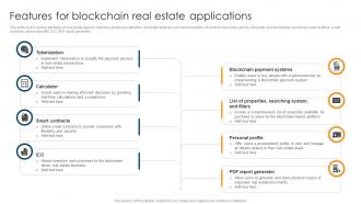 Features For Blockchain Real Estate Applications Ultimate Guide To Understand Role BCT SS