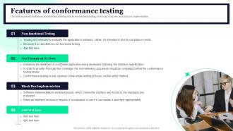 Features Of Conformance Testing Conformance Testing Types