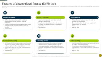 Features Of Decentralized Finance Defi Tools Understanding Role Of Decentralized BCT SS