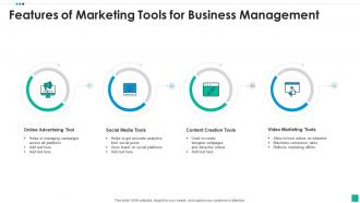 Features of marketing tools for business management