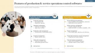 Features Of Production And Service Operations Control Softwares