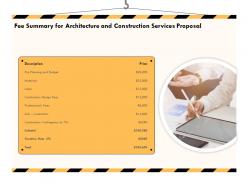 Fee summary for architecture and construction services proposal ppt powerpoint icon