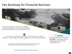 Fee summary for financial services profile ppt powerpoint presentation outline icons