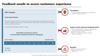 Feedback Emails To Assess Customers Experience Enhancing Customer Experience