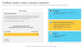 Feedback Emails To Assess Customers Experience Performance Improvement Plan For Efficient Customer