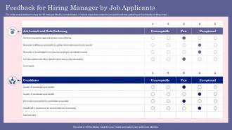 Feedback For Hiring Manager By Job Applicants