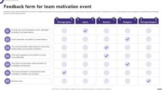 Feedback Form For Team Motivation Event