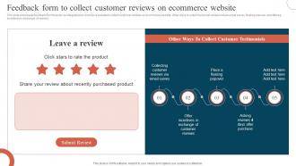 Feedback Form To Collect Customer Reviews On Ecommerce Website Promoting Ecommerce Products